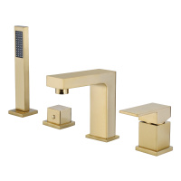 Смеситель ABBER Daheim AF8213G на борт ванны, золото матовое - Gidratop.ru изображение