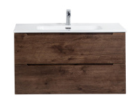 ETNA База под раковину подвесная с двумя выкатными ящиками, с доводчиками, Rovere Moro, 1000x455x500, ETNA-1000-2C-SO-RW-P - Gidratop.ru изображение