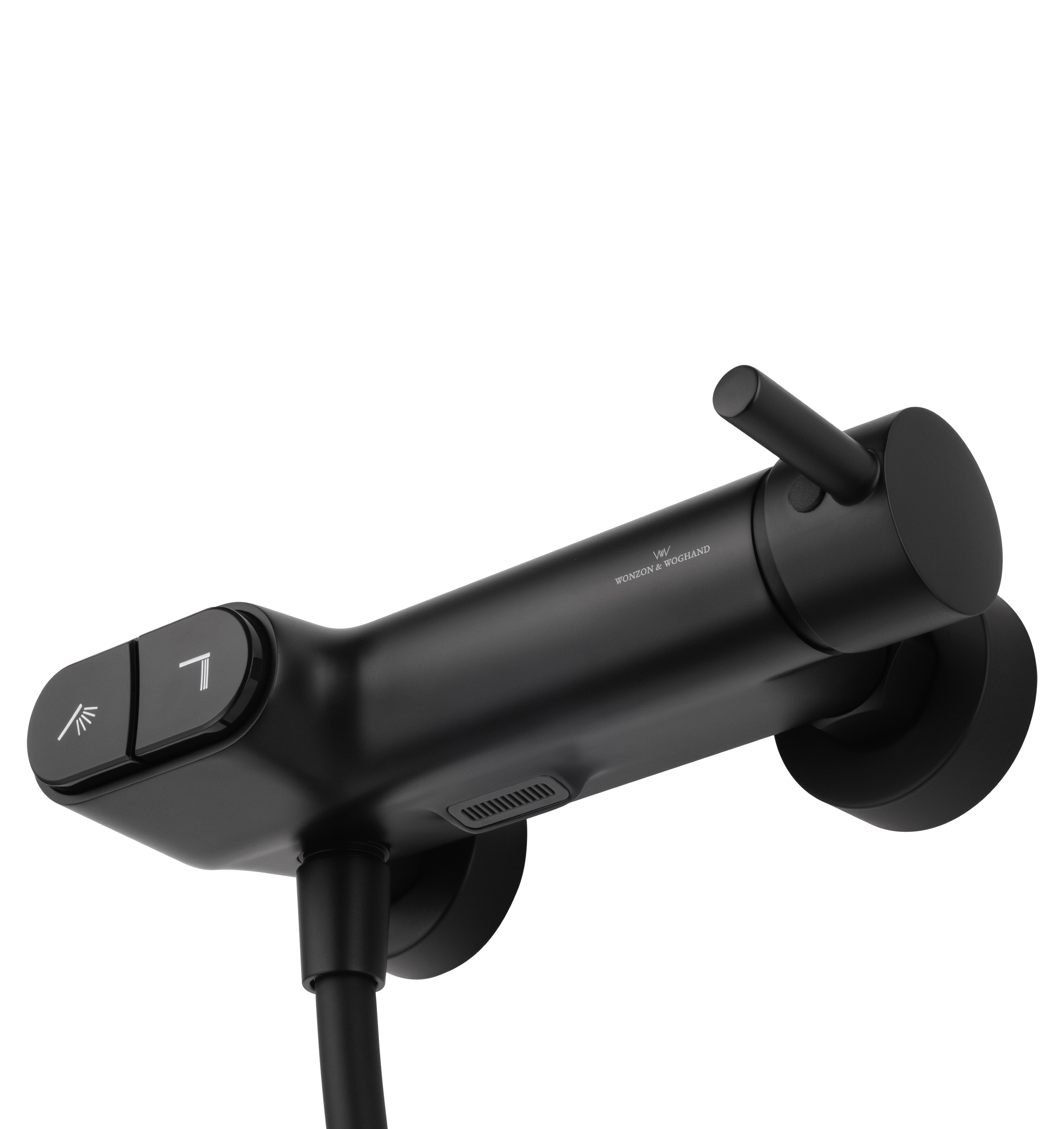 Смеситель для душа с встроенным изливом WONZON & WOGHAND MUSE Corno, Черный матовый (WW-A30902-MB) - Gidratop.ru изображение