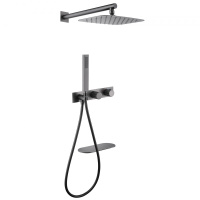 Душевая система ABBER Rund AF8750NG скрытого монтажа с изливом, термостат, никель - Gidratop.ru изображение