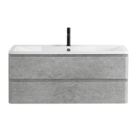 ALBANO База под раковину подвесная с двумя выкатными ящиками, Cemento Verona Grigio, 1200x450x500, ALBANO-1200-2C-SO-CVG - Gidratop.ru изображение