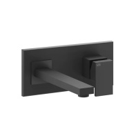 Gessi Rettangolo встраиваемый однорычажный смеситель с инд.длиной излива (70-300мм)(внешние части), цвет: черный - Gidratop.ru изображение