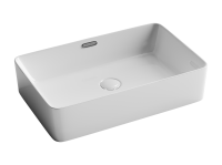 Умывальник чаша накладная прямоугольная со сливом переливом Element 600x380x140мм - Gidratop.ru изображение