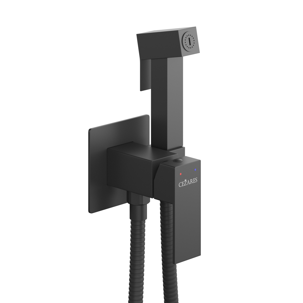 SLIDER-DIF-NOP Гигиенический душ со смесителем, черный матовый - Gidratop.ru изображение