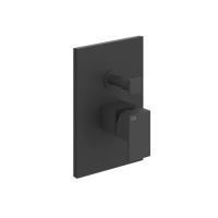 Gessi Rettangolo встраиваемый однорычажный смеситель с автоматическим переключателем ванна/душ(внешние части), цвет: черный - Gidratop.ru изображение