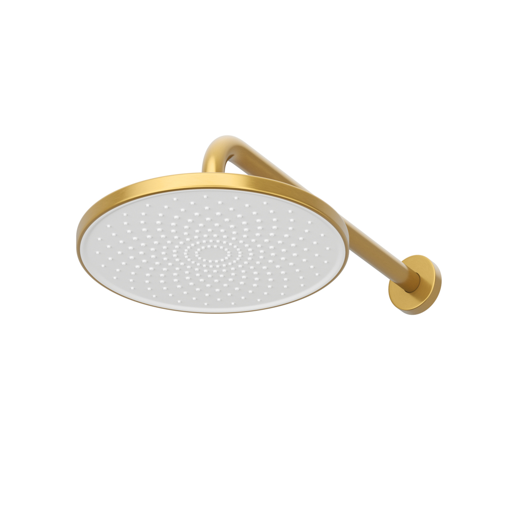 RELAX-DSET-BORO Душевой комплект встраиваемый (смеситель встраиваемый, верхний душ, ручной душ со шлангом, штуцер с держателем), брашированное золото - Gidratop.ru изображение