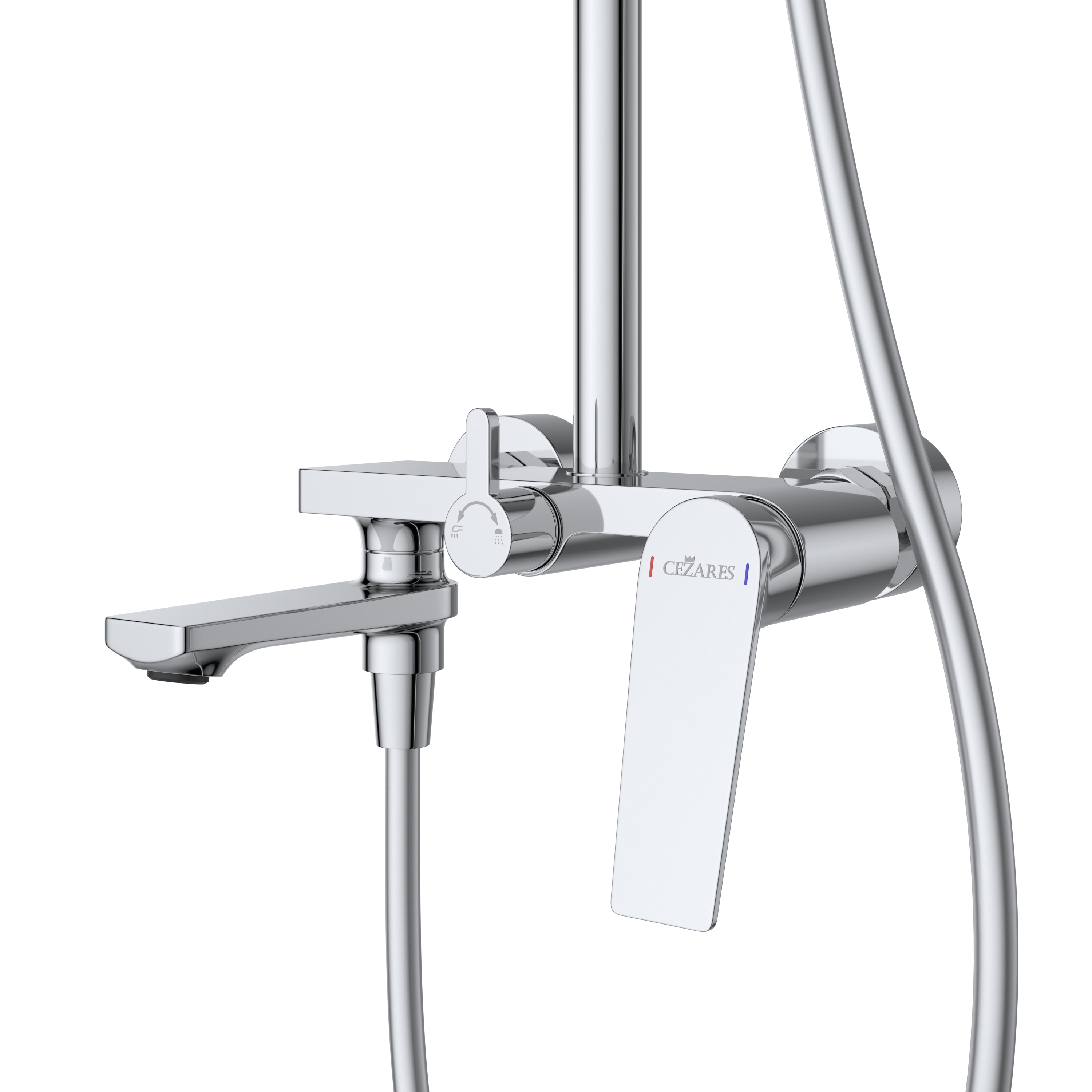 COMFORT-CVD-01 Душевая стойка со смесителем и изливом, хром - Gidratop.ru изображение