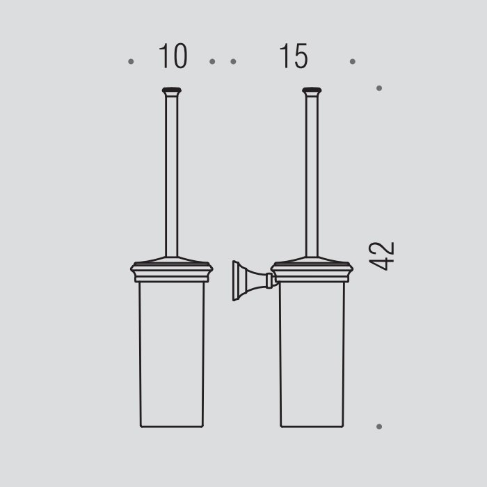 Colombo Portofino Ершик для унитаза, подвесной, цвет: хром/матовое стекло - Gidratop.ru изображение