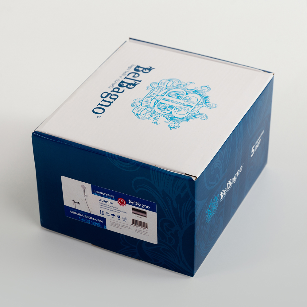 AURORA Смеситель для душа в комплекте с ручным душем, шлангом и держателем, хром AURORA-ESDM-CRM - Gidratop.ru изображение