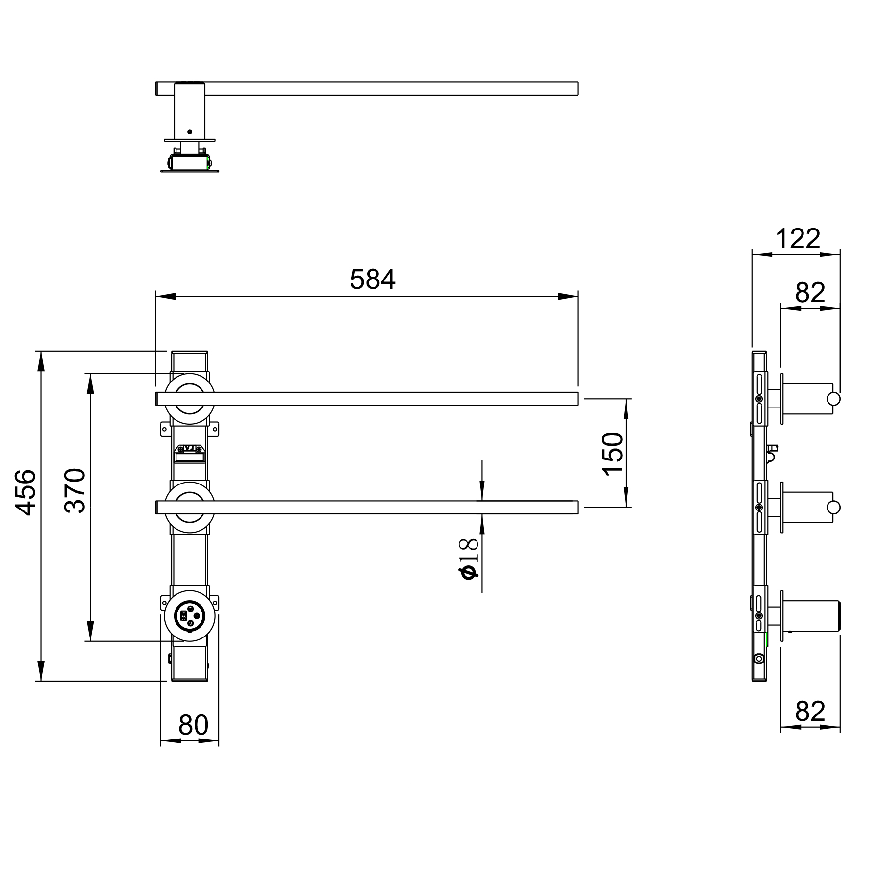 Полотенцесушитель электрический встраиваемый WONZON & WOGHAND DORTMUND, Черный матовый (WW-A362-MB) - Gidratop.ru изображение
