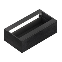 CADRO База под металлический каркас подвесная с одним выкатным ящиком c механизмами PUSH (BLUM) и функцией плавного закрывания, без верхней крышки, Nero, 800x460x250, CADRO-80-1C-SO-NR-BLUM