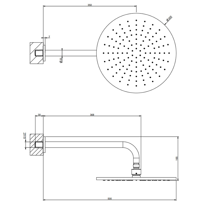 Gessi Emporio shower верхний душ для настенного крепления, поворотная с шарниром, цвет: Finox Brushed Nickel - Gidratop.ru изображение