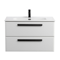 ECO-CER-N База под раковину подвесная с двумя выкатными ящиками, Bianco Opaco, 800x457x500, ECO-CER-N-800-2C-SO-BO - Gidratop.ru изображение
