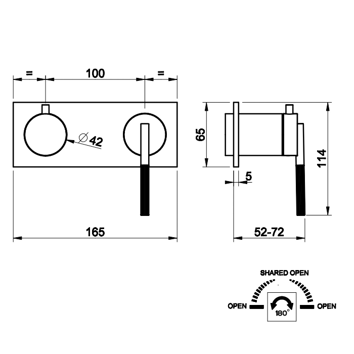 Gessi Ingranaggio встраиваемый однорычажный смеситель на 2 выхода с перекл. (внешние части), цвет: хром - Gidratop.ru изображение