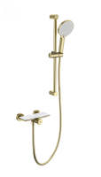 Смеситель для душа с гарнитуром WONZON & WOGHAND ClickPlate, Брашированное золото (WW-B2052-A- BG) - Gidratop.ru изображение