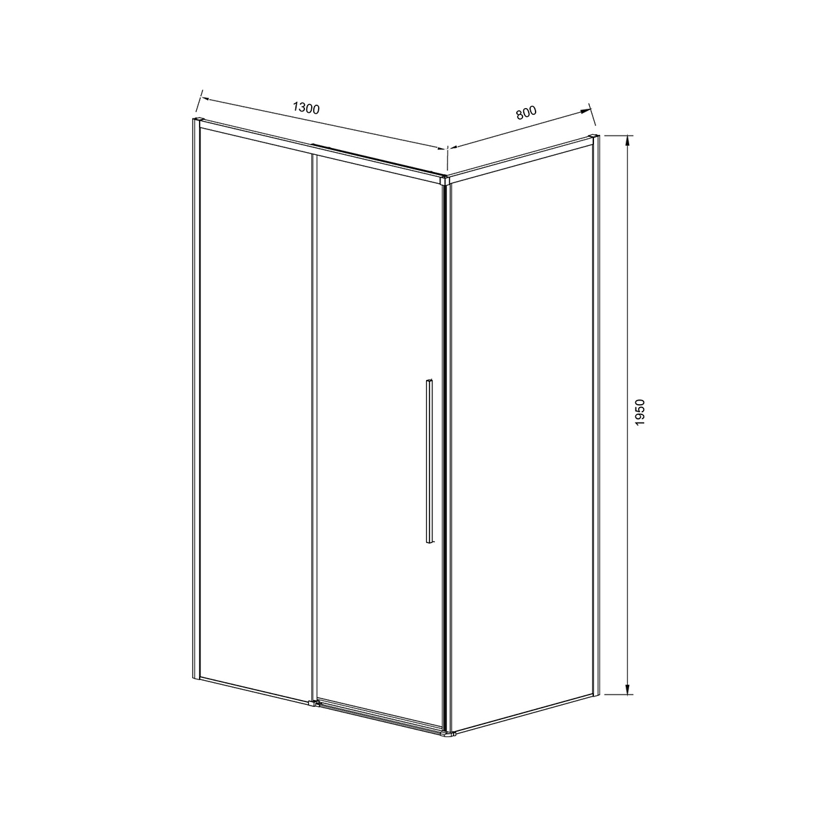 Душевой уголок Slim-N VSR-4SN8013CLGM, 1300*800, вороненая сталь, стекло прозрачное - Gidratop.ru изображение