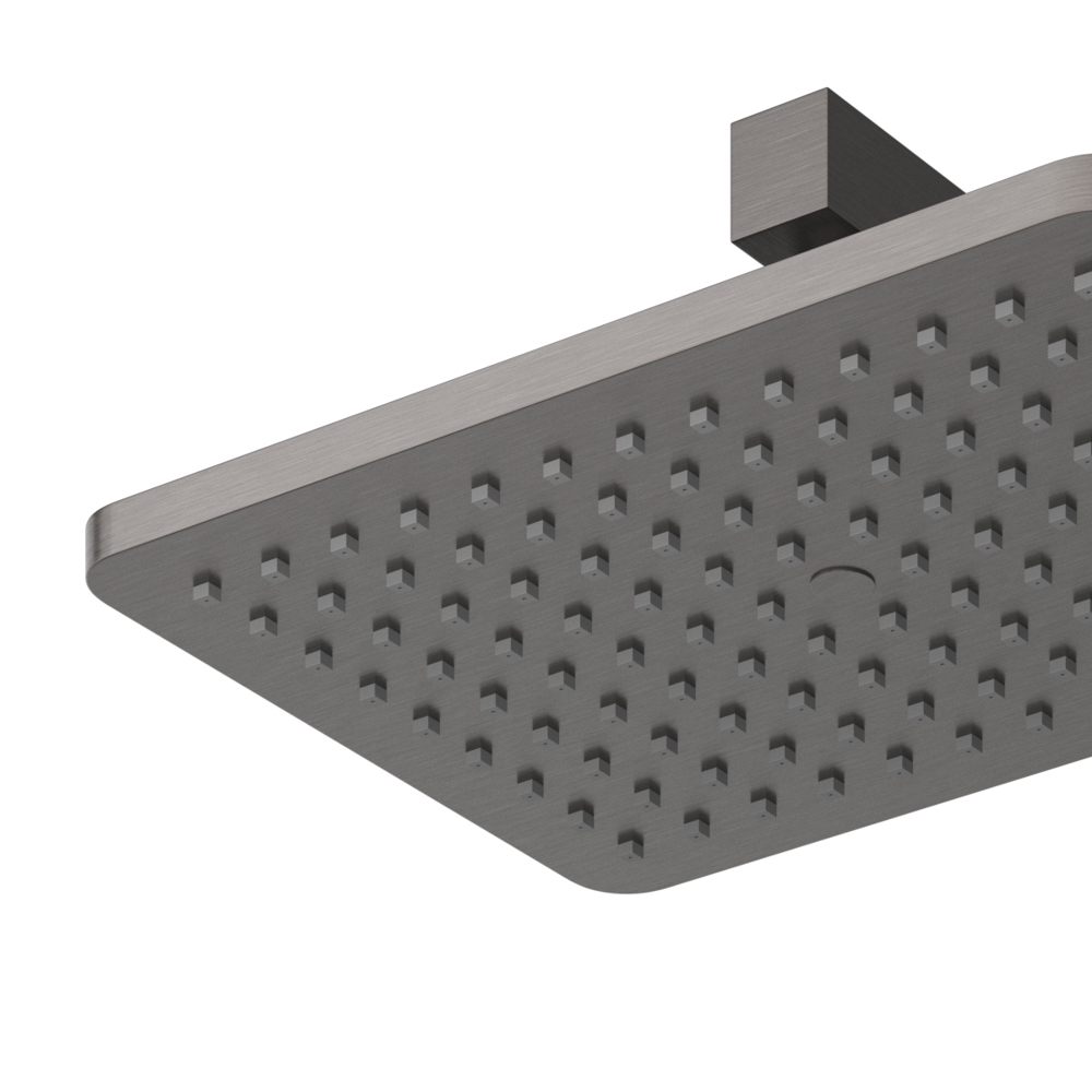 SLIDER-VDSET-GM Душевой комплект встраиваемый с изливом (смеситель встраиваемый, верхний душ, ручной душ со шлангом, излив, штуцер с держателем), оружейная сталь - Gidratop.ru изображение