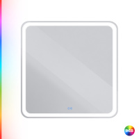 MULTICOLORE Зеркало со встроенной разноцветной подсветкой RGB и сенсорным выключателем CZR-SPC-MC-800-800-RGB-TCH, 12V, 220-240V, 800x800x30 - Gidratop.ru изображение