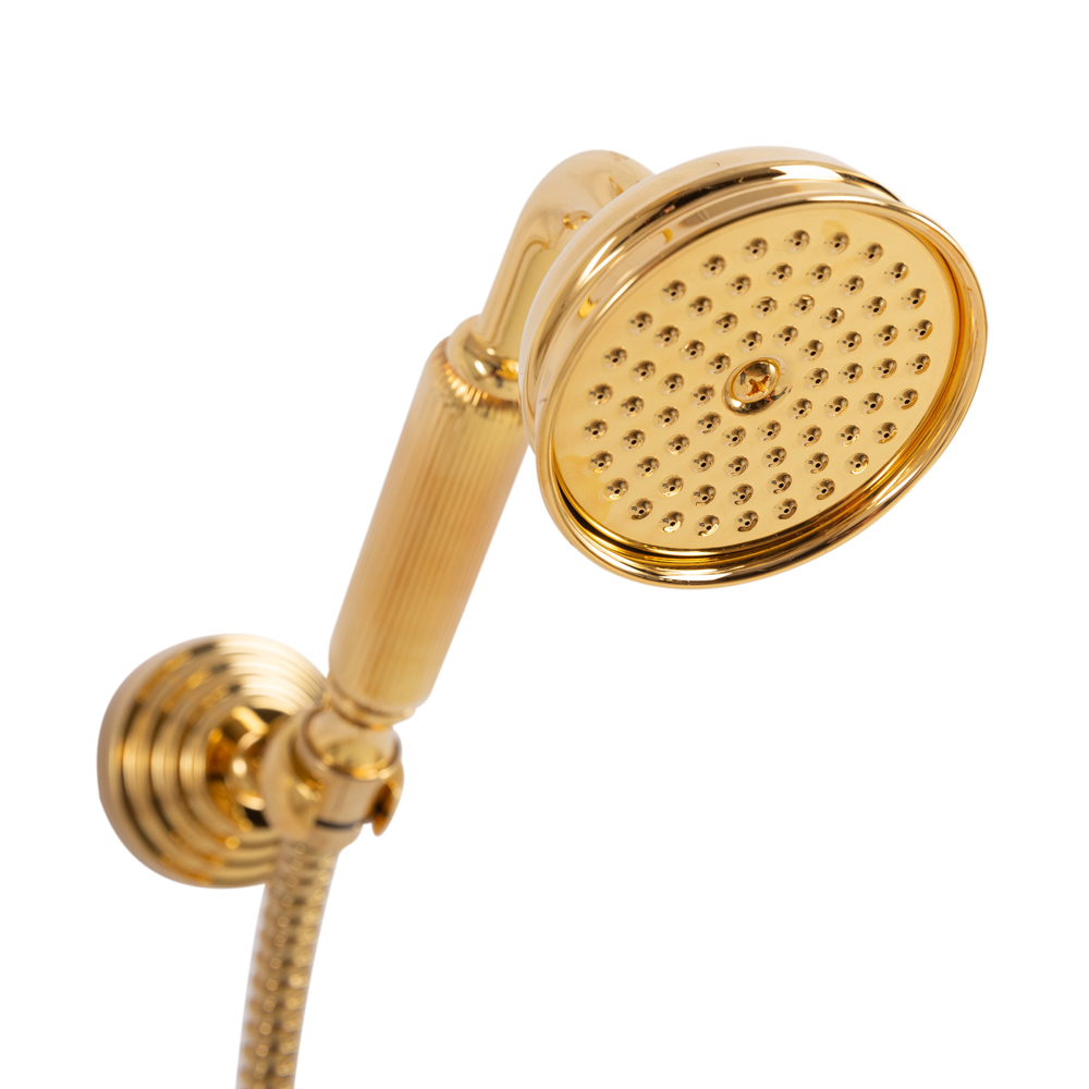 OLIMP-CD-03/24-L Душевая стойка со смесителем для верхнего и ручного душа, исполнение золото 24 карат - Gidratop.ru изображение