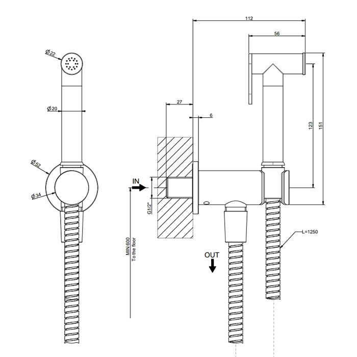 Gessi гигиенический душ, цвет Gold PVD - Gidratop.ru изображение
