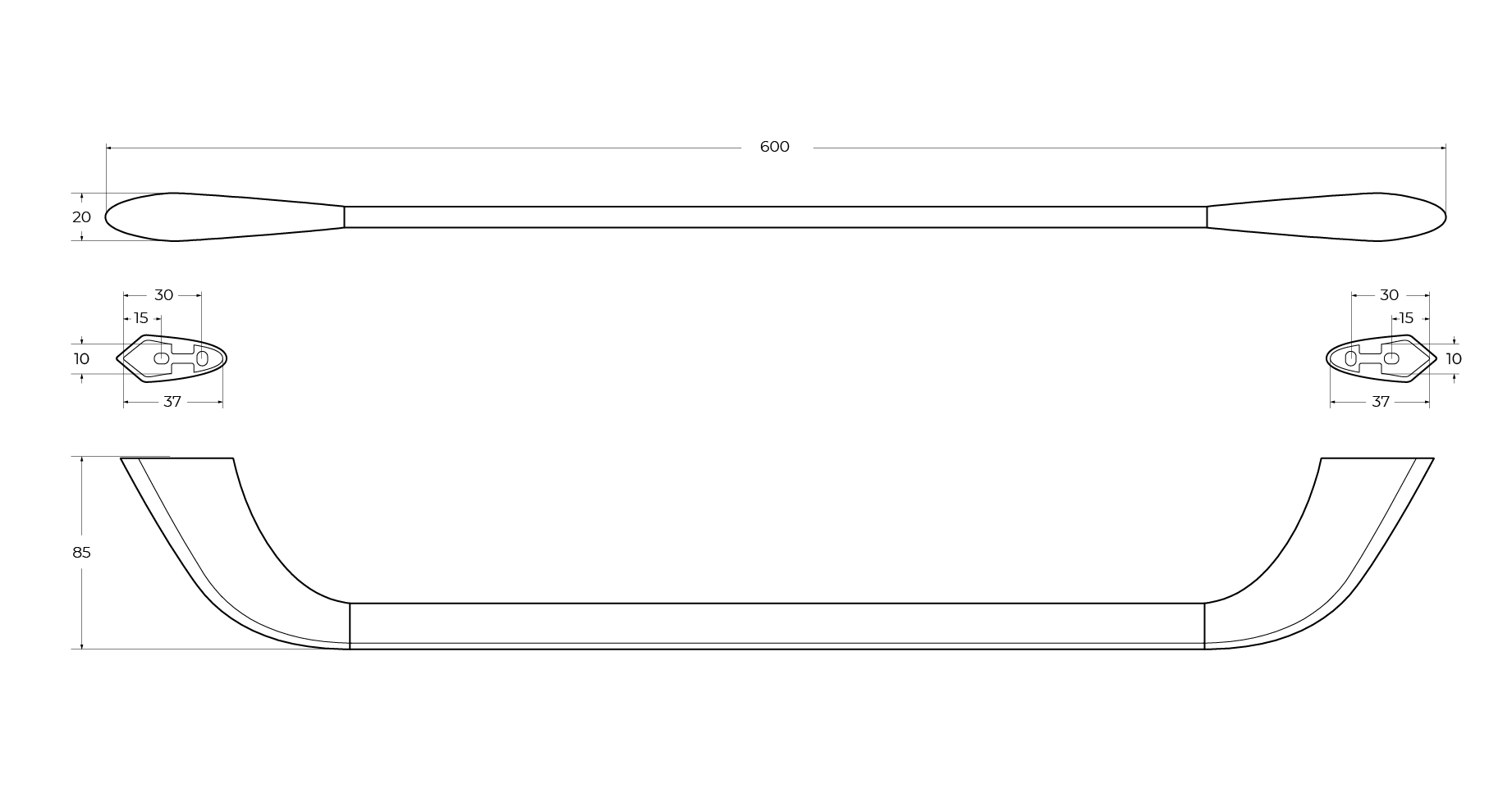 LINER-TH-60-01 Полотенцедержатель 60 см, исполнение хром - Gidratop.ru изображение