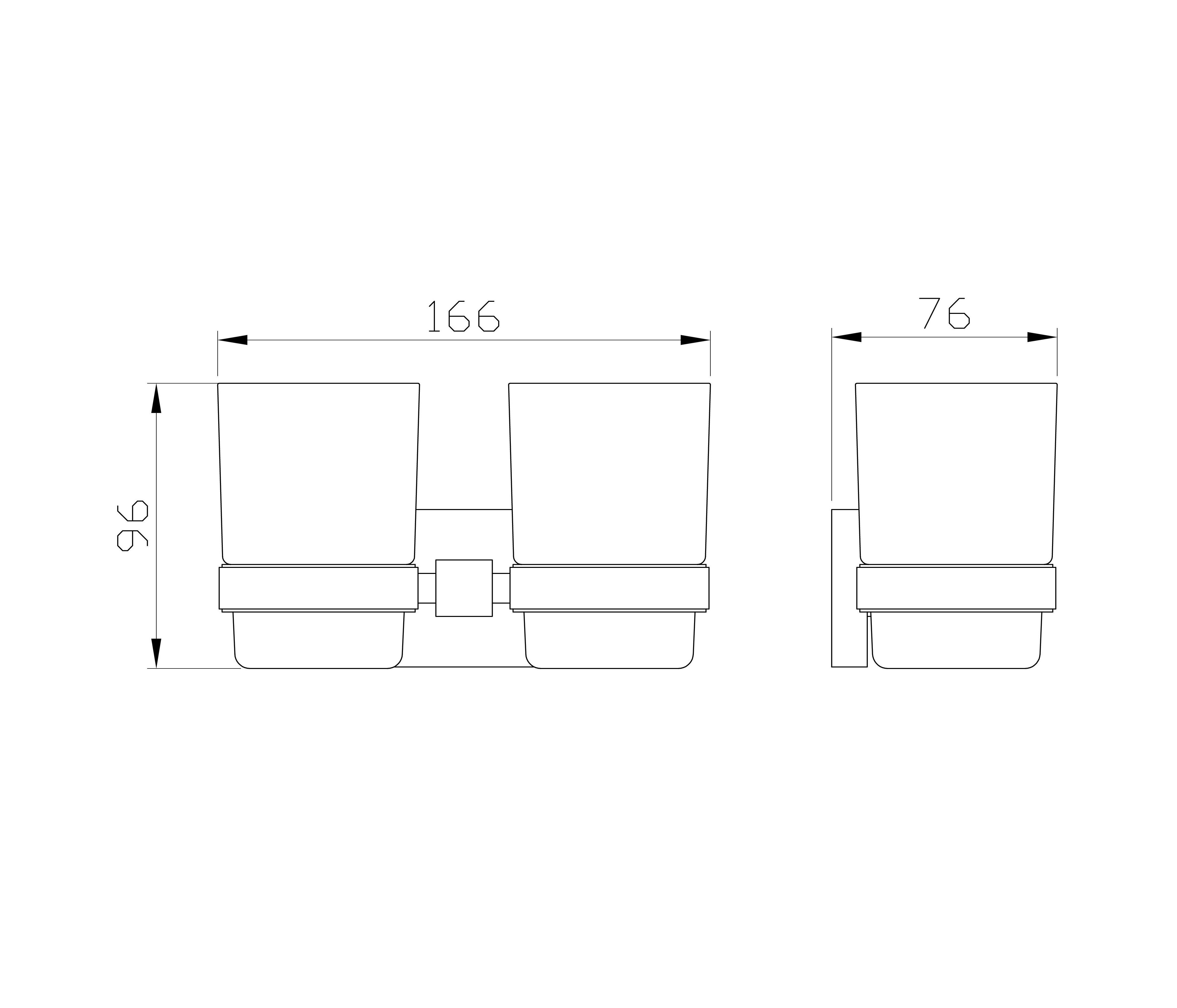 Два стакана для зубных щеток с держателем WONZON & WOGHAND POLO, Брашированный никель (WW-8928-BN) - Gidratop.ru изображение
