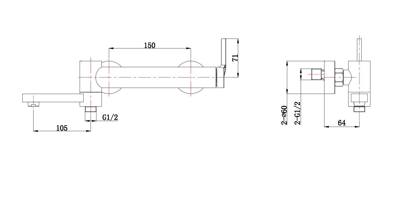ETNA Смеситель для ванны и душа, нержавеющая сталь, исполнение сатин ETN-VASM-IN - Gidratop.ru изображение