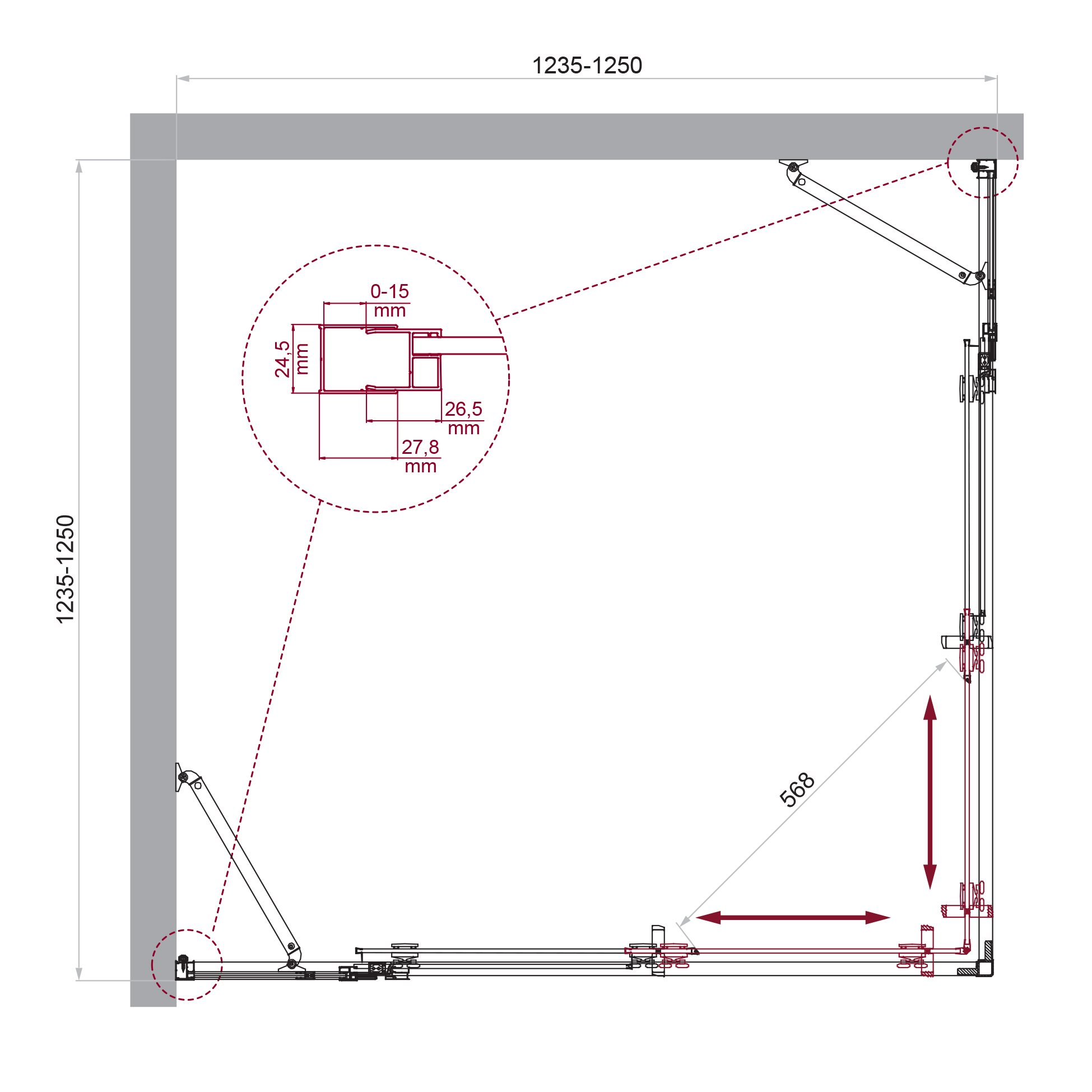 Душевой уголок BelBagno LUCE-A-22-100+25-C-Cr - Gidratop.ru изображение