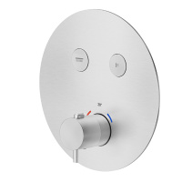 Newform X-STEEL 316 Наружная часть для термостатического смесителя, на 2 источника, переключение - кнопки (для 27751) цвет: INOX - Gidratop.ru изображение