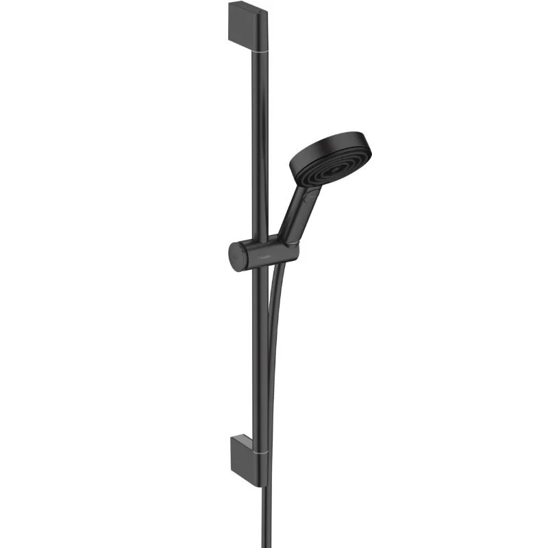 Душевой гарнитур Hansgrohe Pulsify 24161670 Select S, EcoSmart, лейка Relaxation 3 режима, черный матовый, диск графит - Gidratop.ru изображение