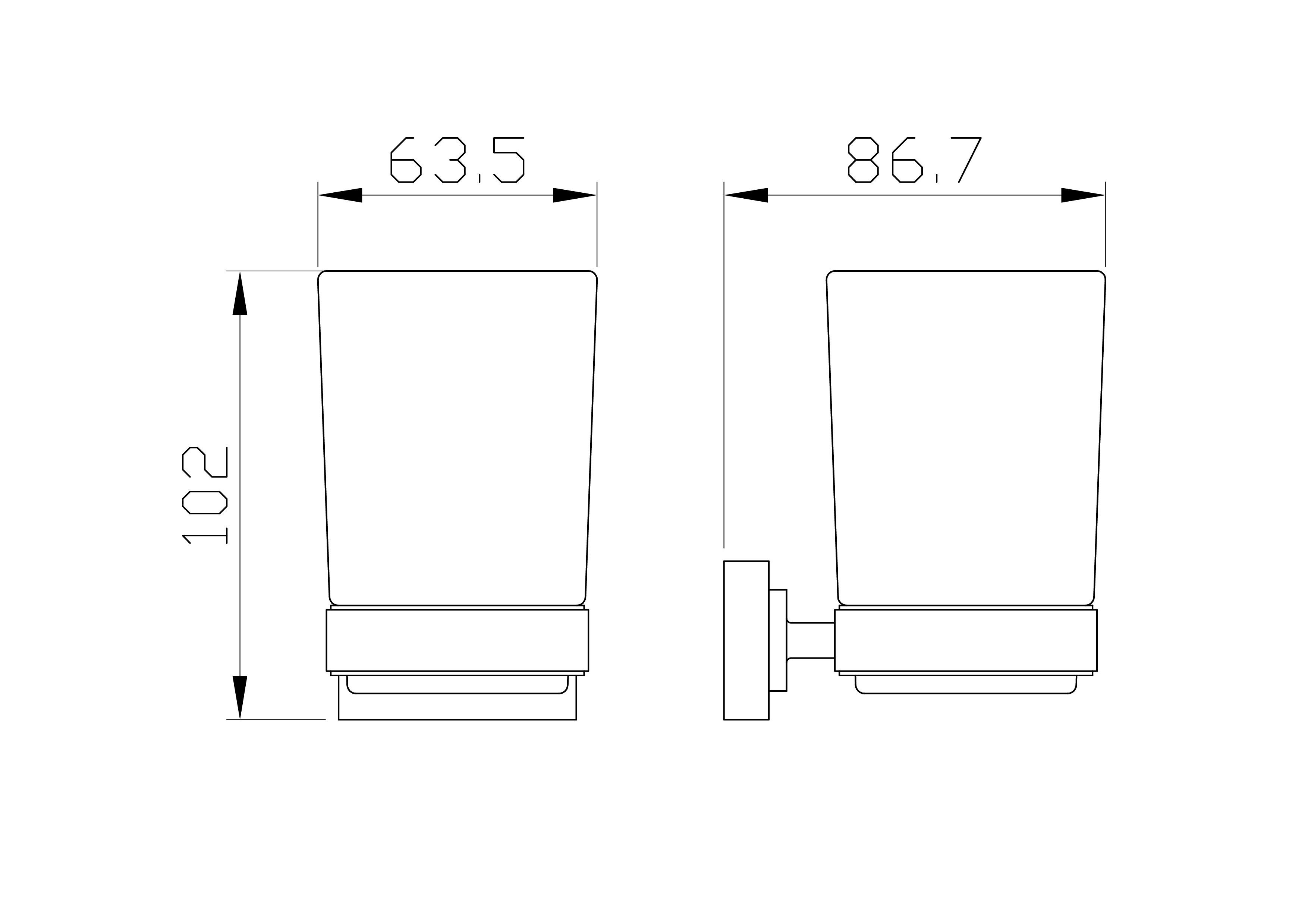 Стакан для зубных щеток с держателем WONZON & WOGHAND FLAT, Хром (WW-9721) - Gidratop.ru изображение