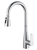 Смеситель для кухни с выдвижным изливом WONZON & WOGHAND, Хром (WW-121E201B-CR) - Gidratop.ru изображение