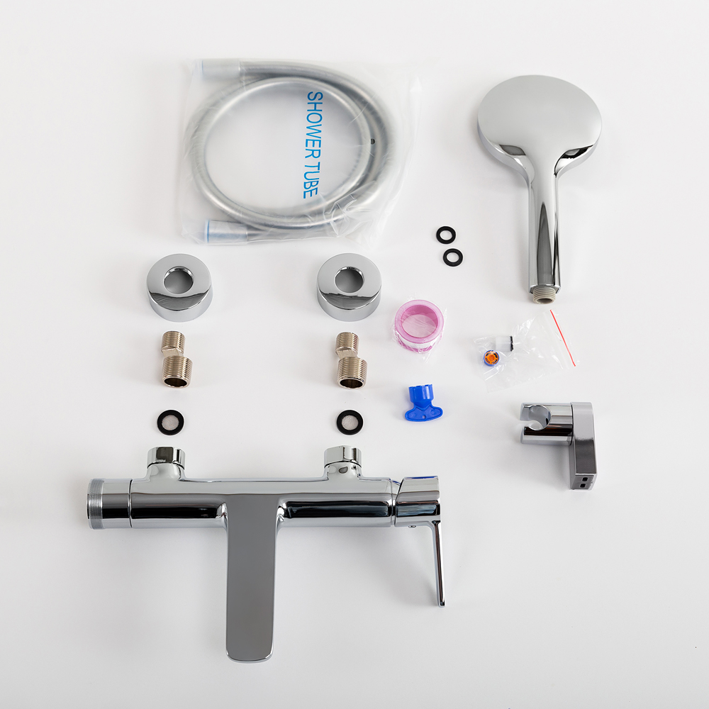 LUX-VD-01 Смеситель для ванны и душа однорычажный в комплекте с ручным душем, шлангом и держателем, хром - Gidratop.ru изображение