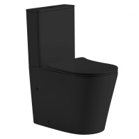 Унитаз ABBER Bequem AC1112TMB компакт черный матовый, безободковый, смыв торнадо - Gidratop.ru изображение