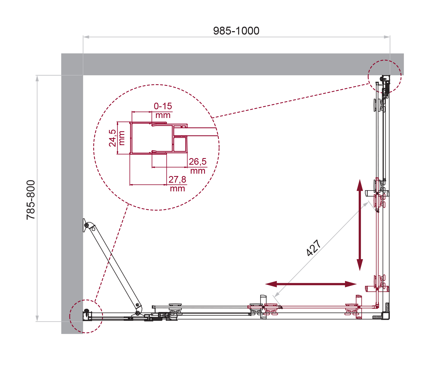 Душевой уголок BelBagno LUCE-AH-21-100/80-C-Cr - Gidratop.ru изображение