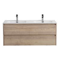 KRAFT База под раковину подвесная с двумя выкатными ящиками для раковины с двумя чашами, Rovere Galifax Bianco, 1200x460x500, KRAFT-1200-2C-SO-2-RGB - Gidratop.ru изображение