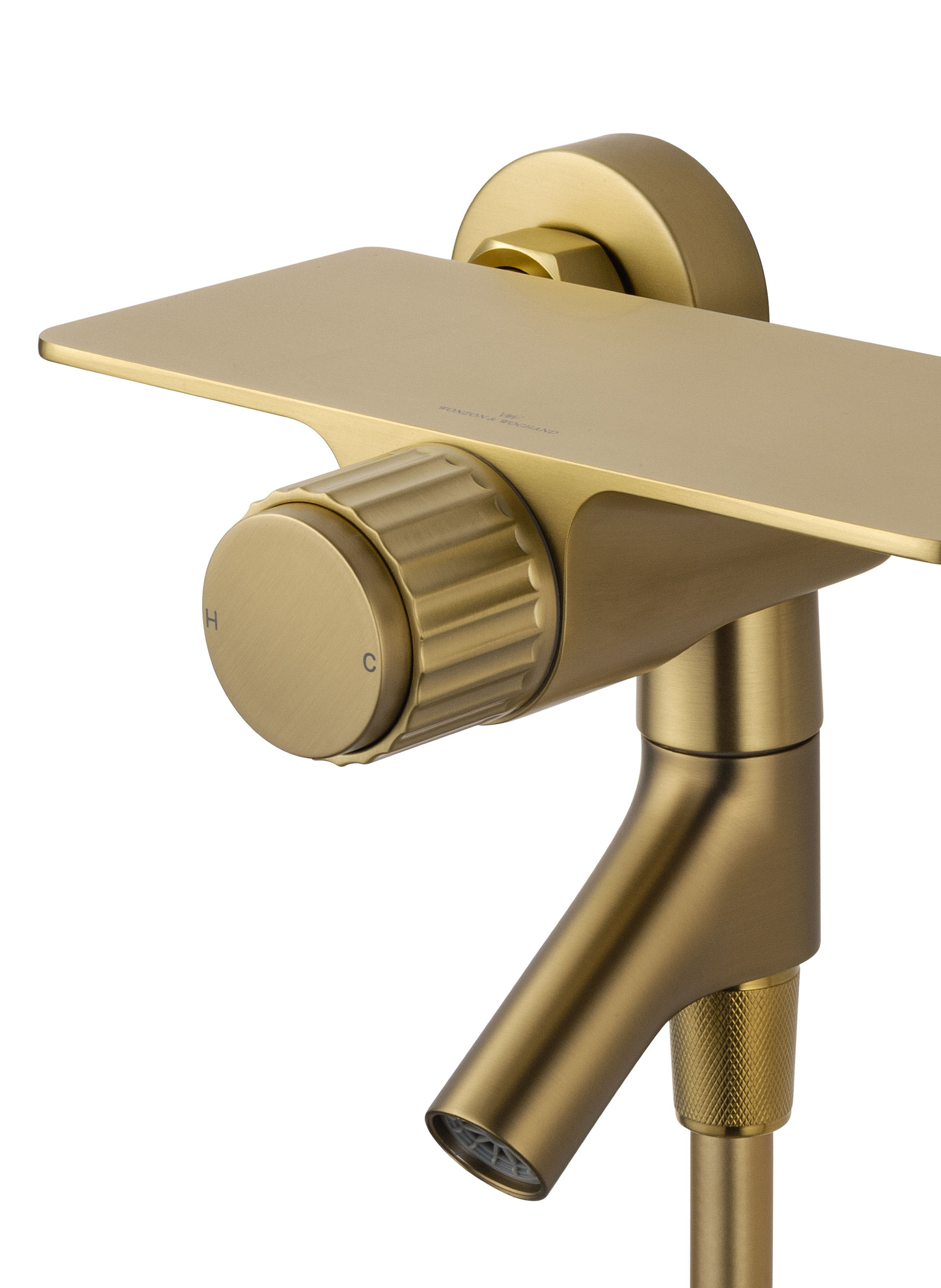 Смеситель для ванны с душем WONZON & WOGHAND CLICK, Брашированное золото (WW-FE05L221- BG) - Gidratop.ru изображение