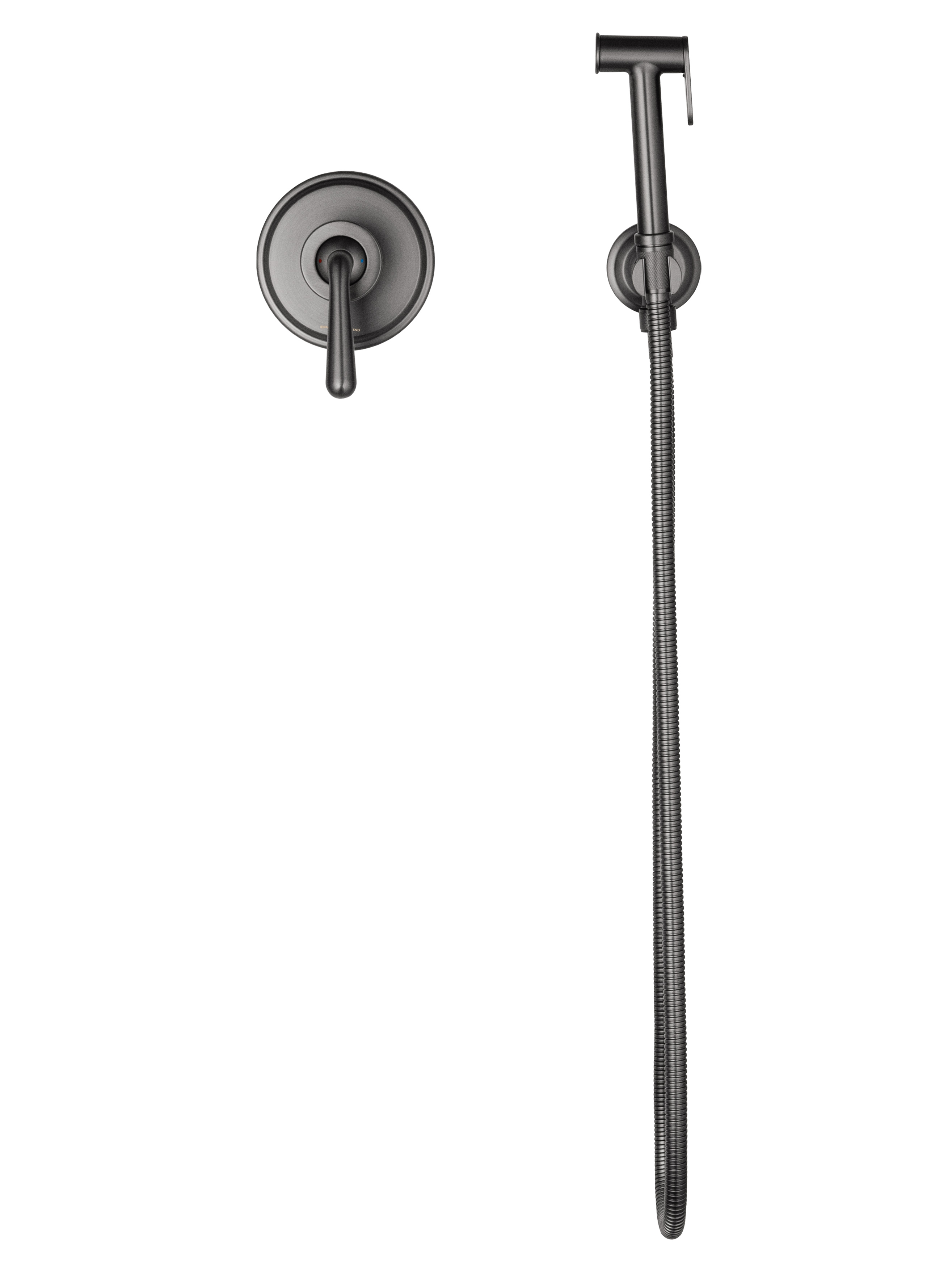 Смеситель с гигиеническим душем встраиваемый WONZON & WOGHAND STEAM, Темный графит (WW-88849008-BGM) - Gidratop.ru изображение