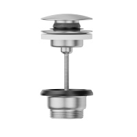 Newform X-STEEL 316 Донный клапан нажимной “Stop&Go”, для раковин с/без перелива, монтажный размер: 15-67 мм цвет: INOX