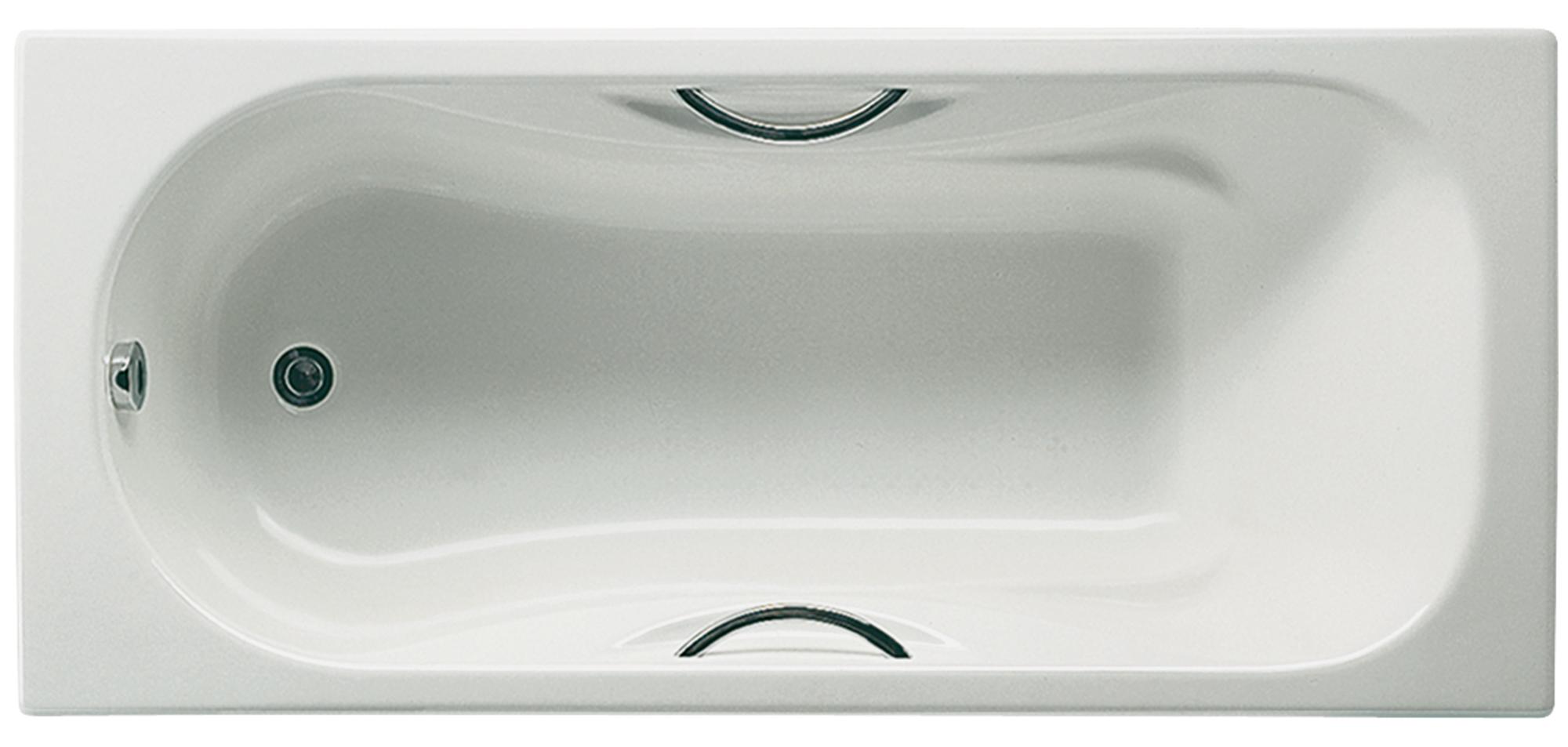 Чугунная ванна Roca Malibu 160x75 2310G000R с отверстиями для ручек, с антискользящим покрытием
