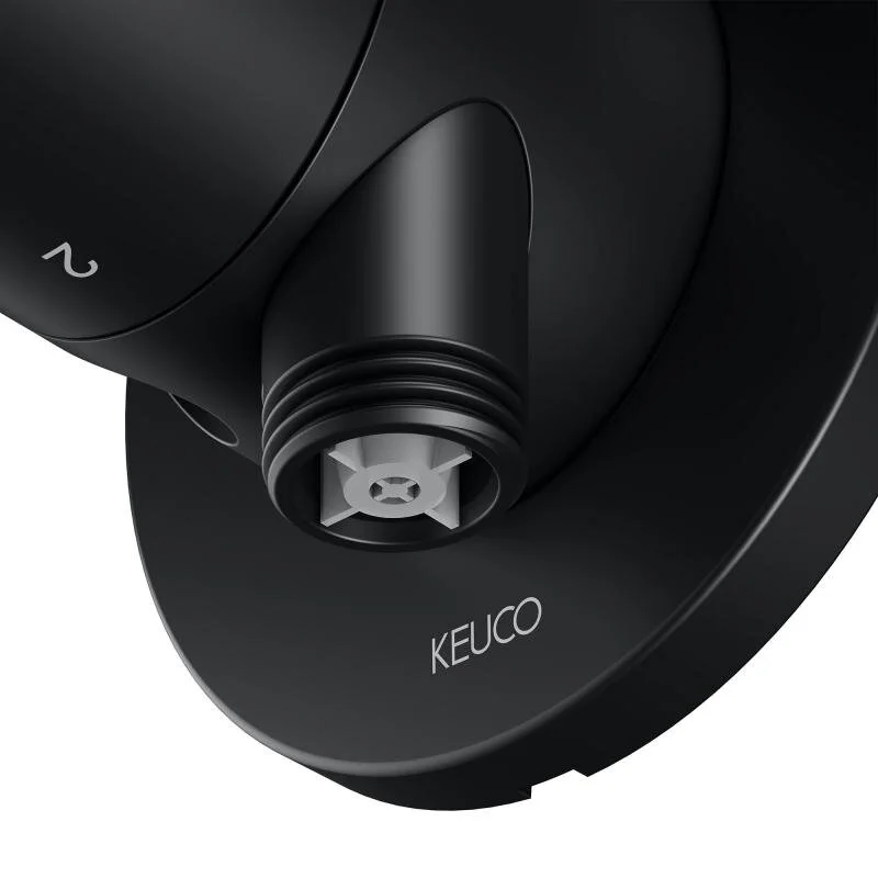Переключатель потоков Keuco Ixmo 59556370201 на 2 потребителя, с выводом для шланга и держателем лейки, черный матовый - Gidratop.ru изображение