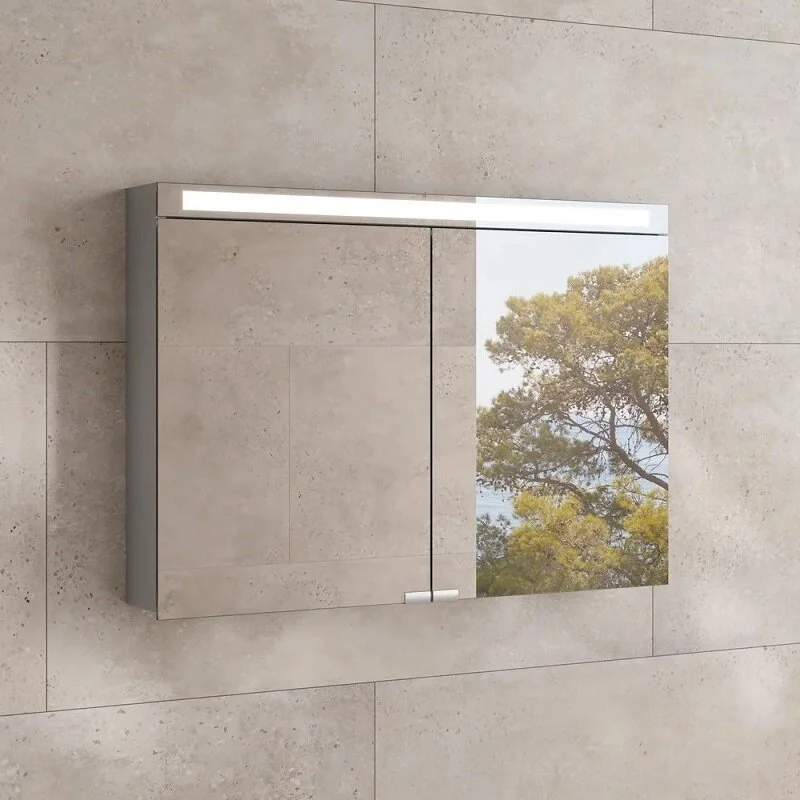 Зеркальный шкаф Keuco Royal E-One 44303171301, 100 см, с подсветкой, алюминий серебристый - Gidratop.ru изображение