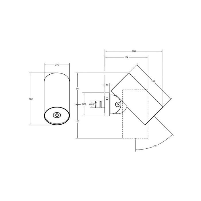 Gessi Spotwater верхний душ для настенного крепления, с регулируемым углом наклона. РАСПЫЛЕНИЕ., цвет: хром - Gidratop.ru изображение