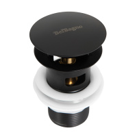 BB-SAT-NERO Донный клапан с системой "Клик-клак" с переливом, чёрный - Gidratop.ru изображение