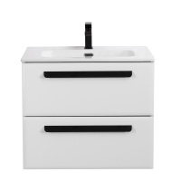 ECO-CER-N База под раковину подвесная с двумя выкатными ящиками, Bianco Lucido, 700x457x500, ECO-CER-N-700-2C-SO-BL - Gidratop.ru изображение