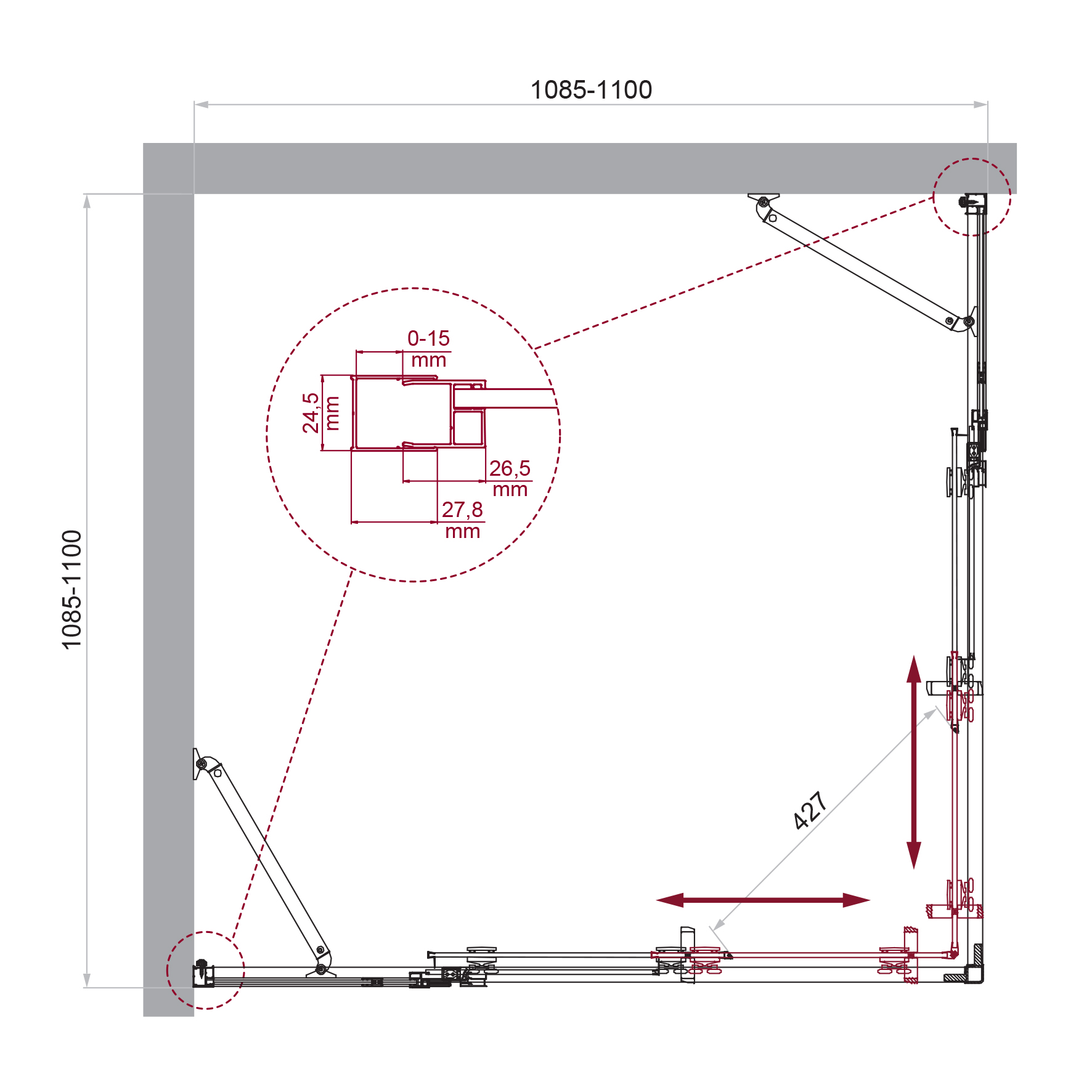 Душевой уголок BelBagno LUCE-A-22-80+30-C-Cr - Gidratop.ru изображение