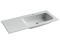 Раковина накладная мебельная Grace прямоугольная, 1010x457x137 мм, чаша справа, с отверстием под смеситель, цвет белый - Gidratop.ru изображение