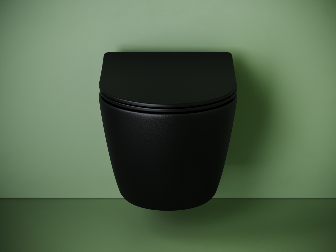 Подвесной унитаз CERAMICANOVA Uno смыв Торнадо 490x360x360 черный матовый - Gidratop.ru изображение