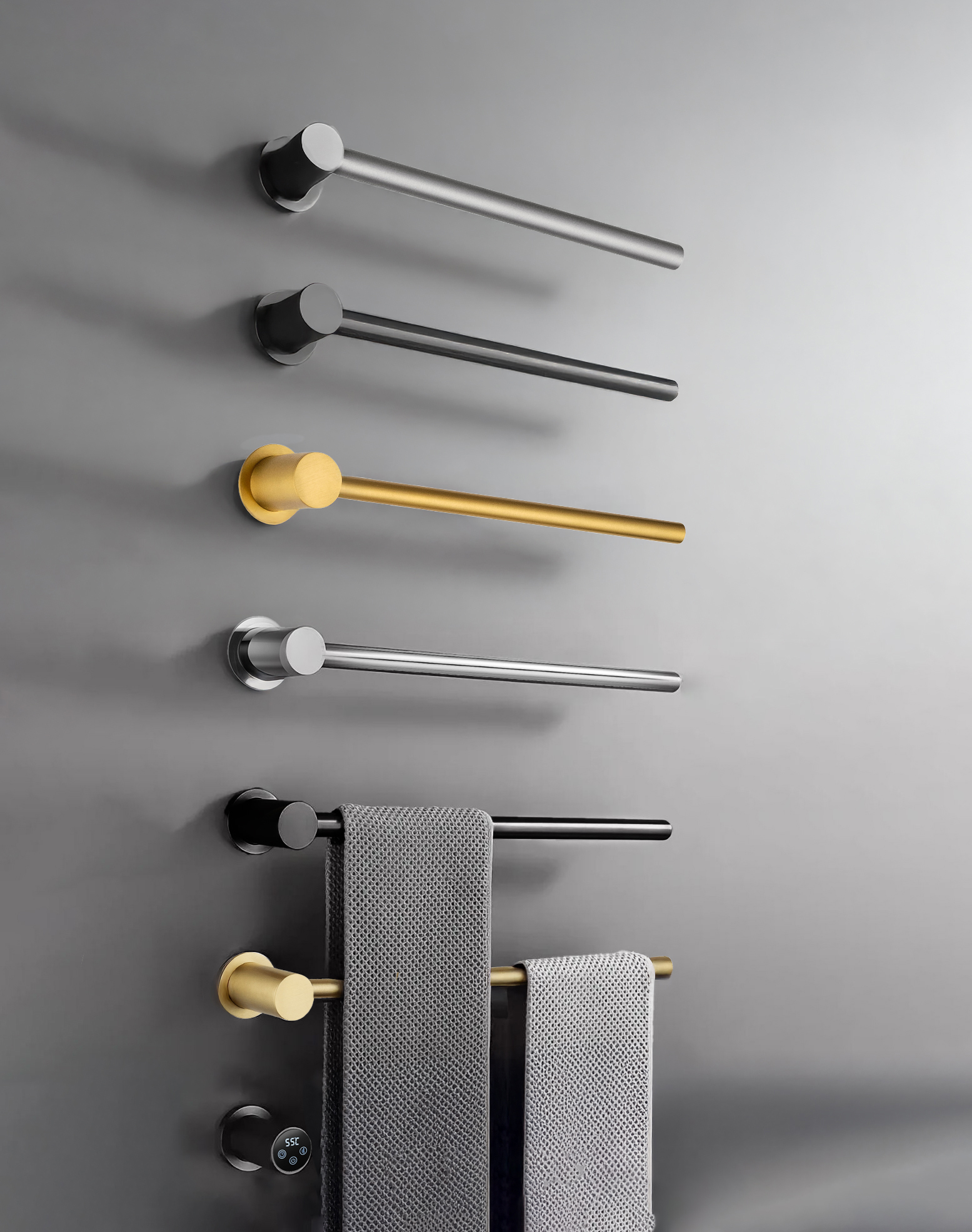 Полотенцесушитель электрический встраиваемый WONZON & WOGHAND HAMBURG, Брашированное золото (WW-AL315-BG) - Gidratop.ru изображение