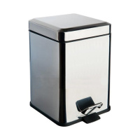 Colombo Black&White Ведро для мусора 3л, с крышкой и педалью, цвет: хром - Gidratop.ru изображение